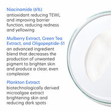 Load image into Gallery viewer, Niacinimde 6%, Mulberry Extract, Green Tea Extract, Oligopeptide-51, Plankton Extract.
